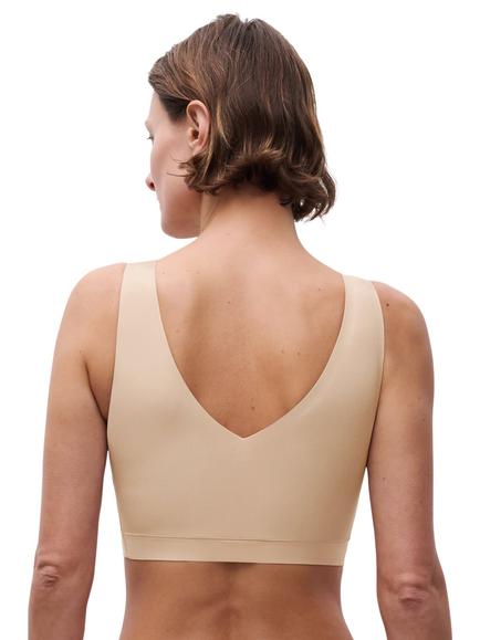 Chantelle Soft Stretch V-Neck Padded Crop Bra - view 2, Nude