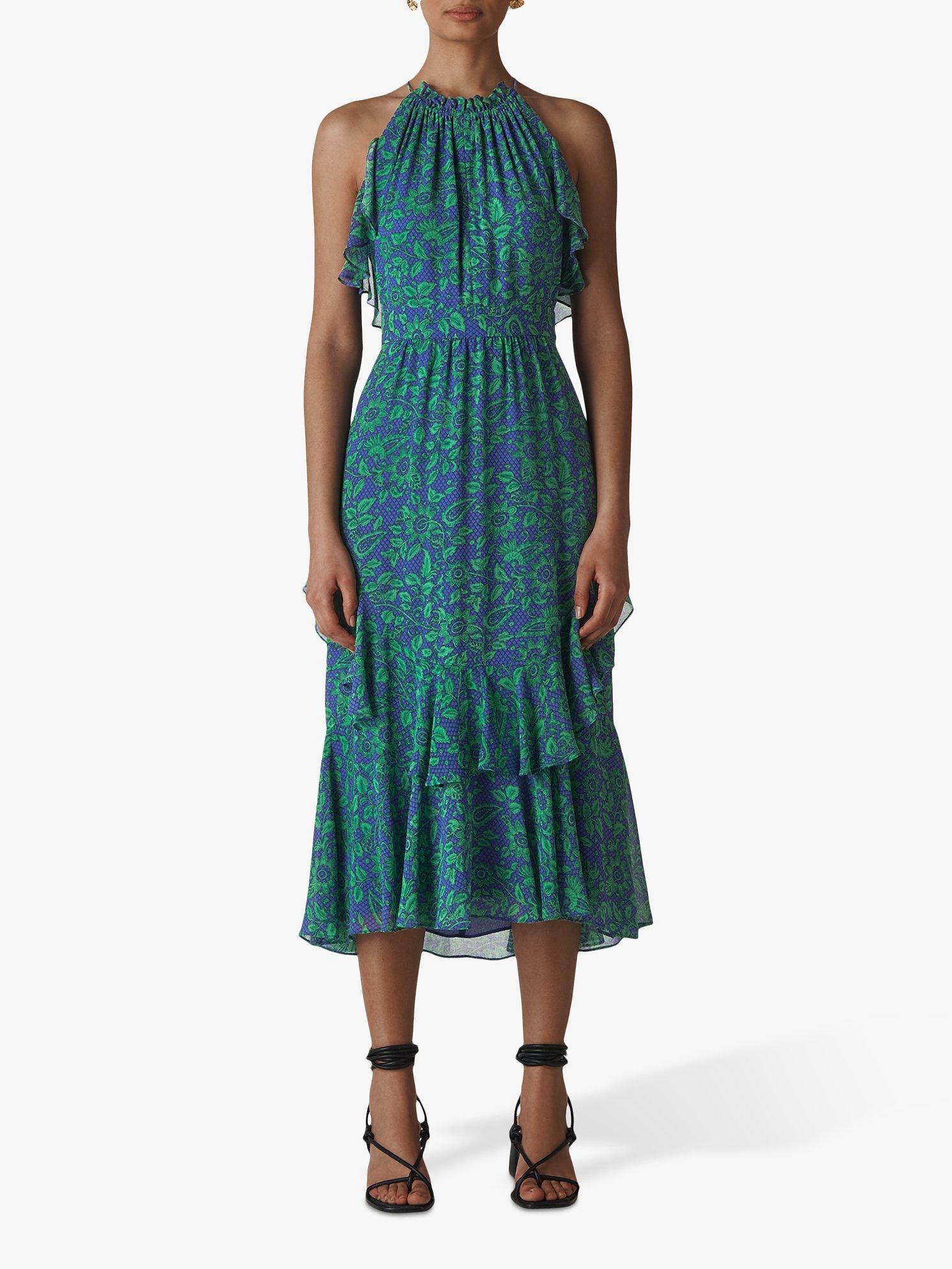 Whistles Devina Henna Print Dress, Blue
