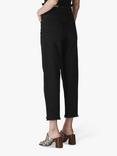 Whistles High Waist Barrel Leg Jeans, Black