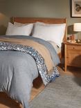 John Lewis Euan Stripe Brushed Cotton Bedding, Loch Blue