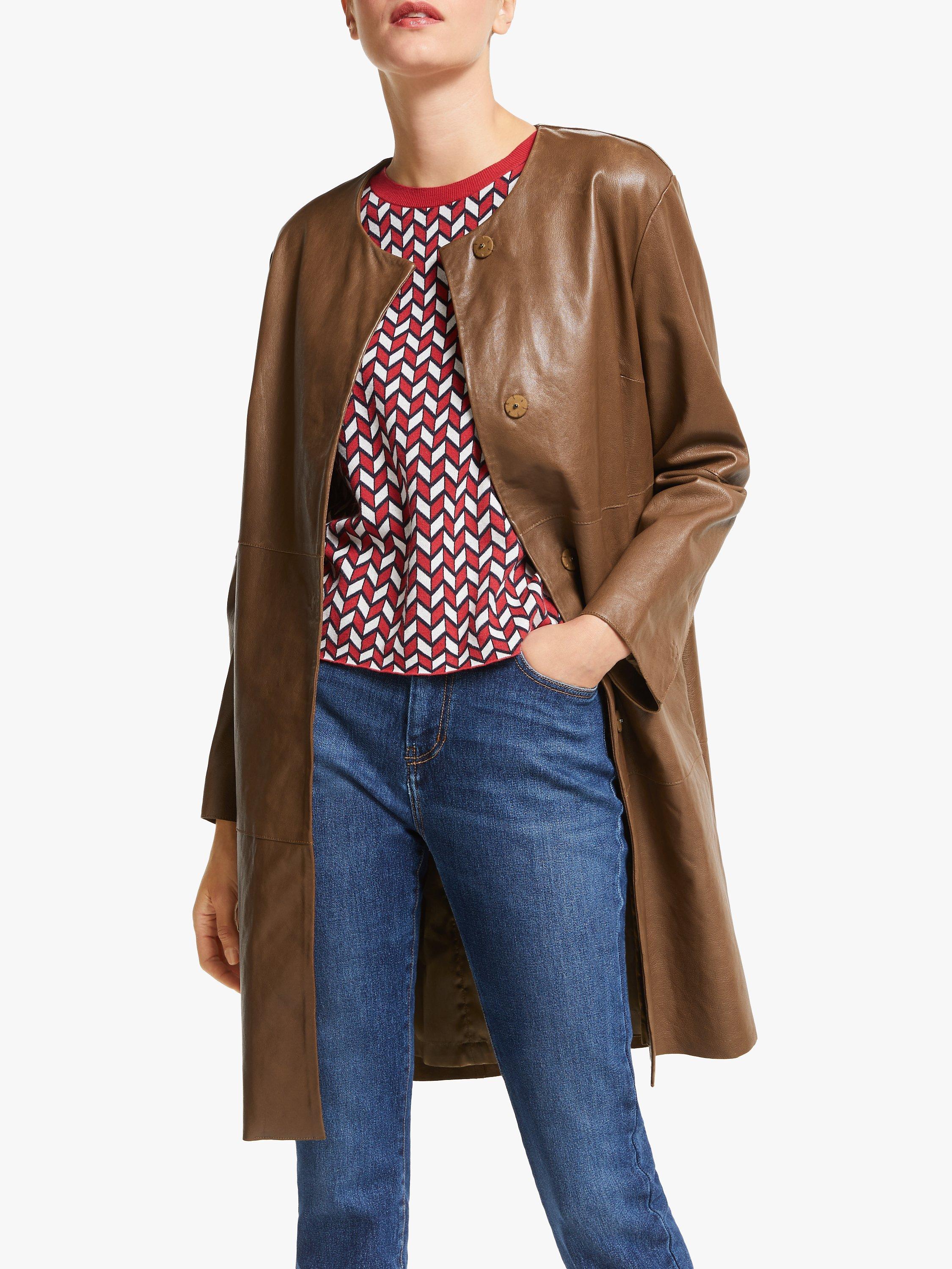 Weekend MaxMara Bobbio Leather Coat, Tobacco