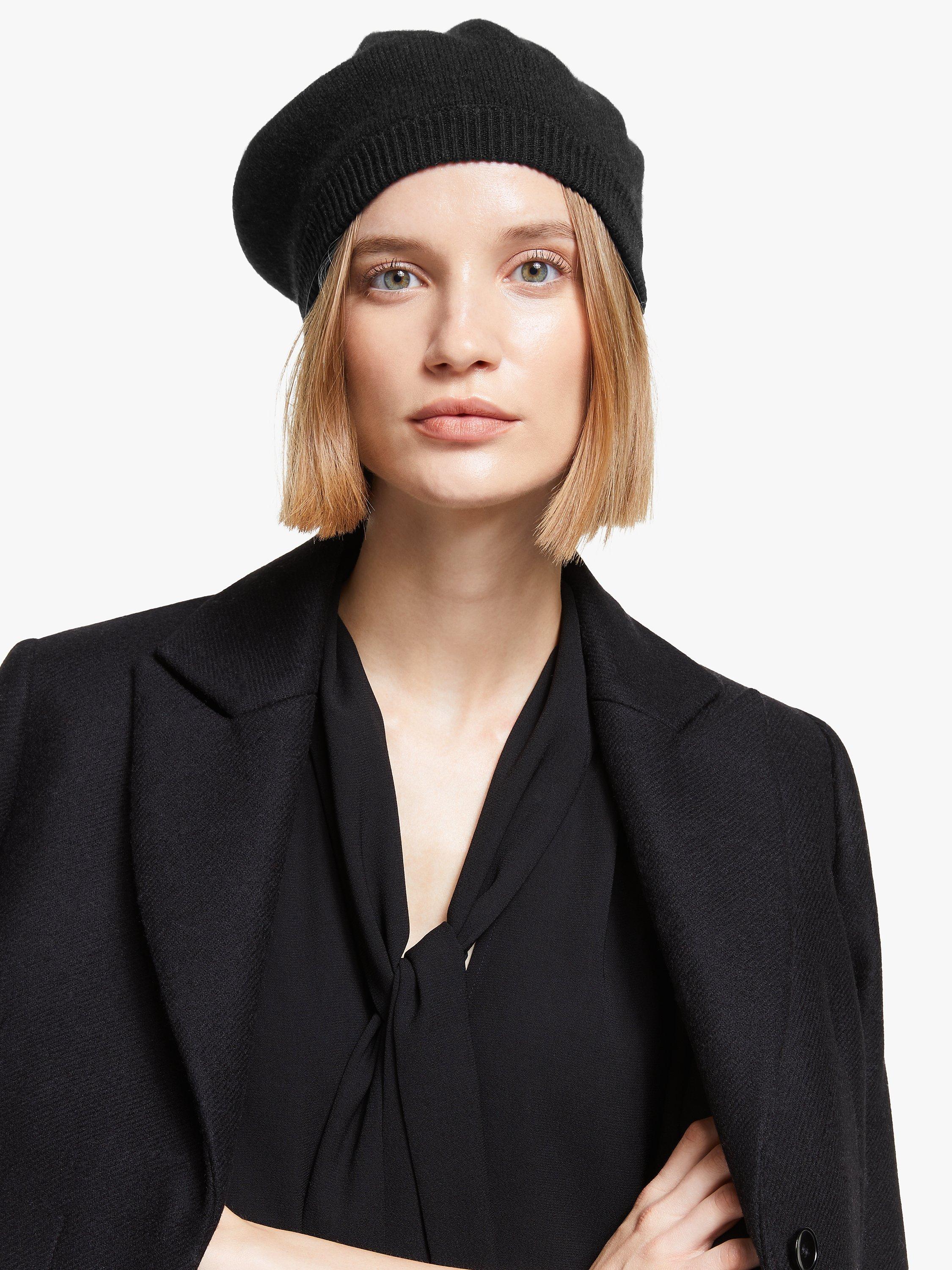 John Lewis & Partners Cashmere Beret, Black