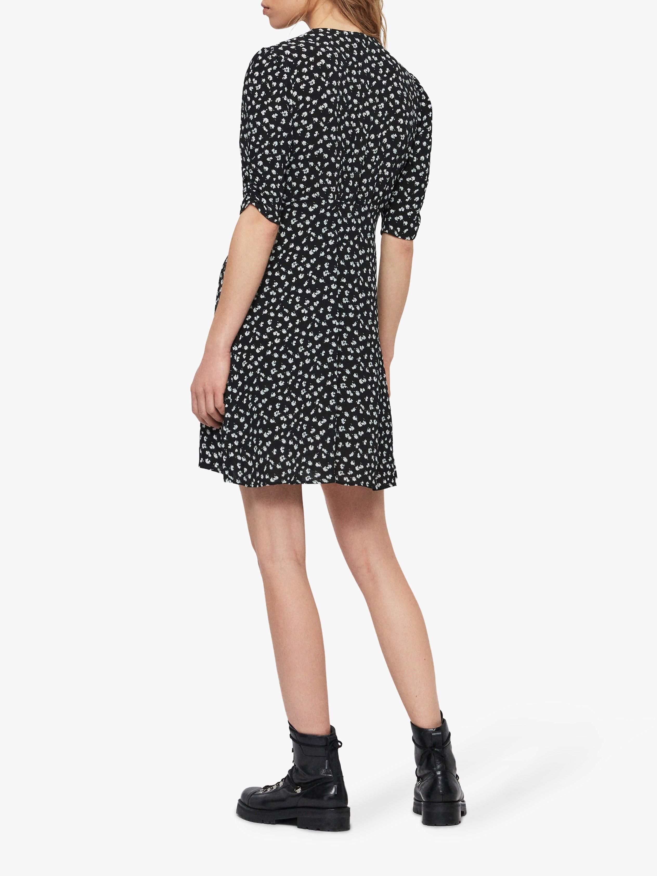 AllSaints Kota Scatter Print Dress Black