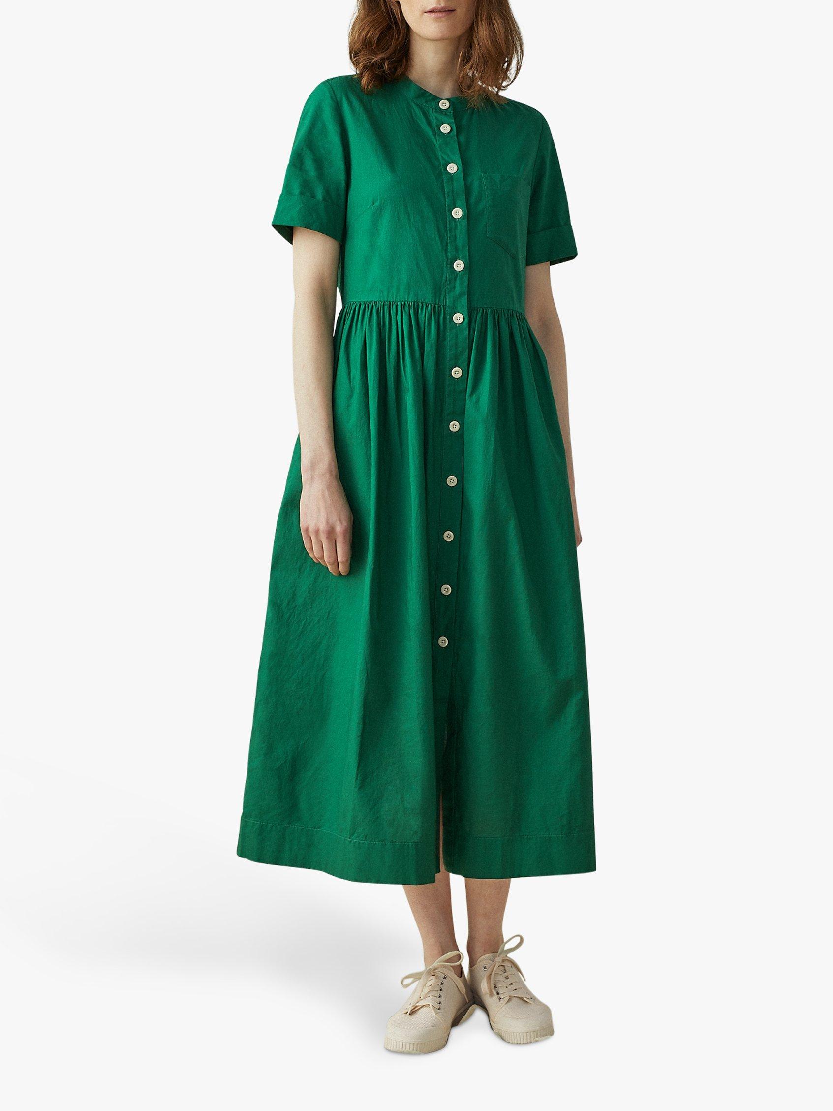 Toast Cotton Oxford Shirt Dress Racing Green