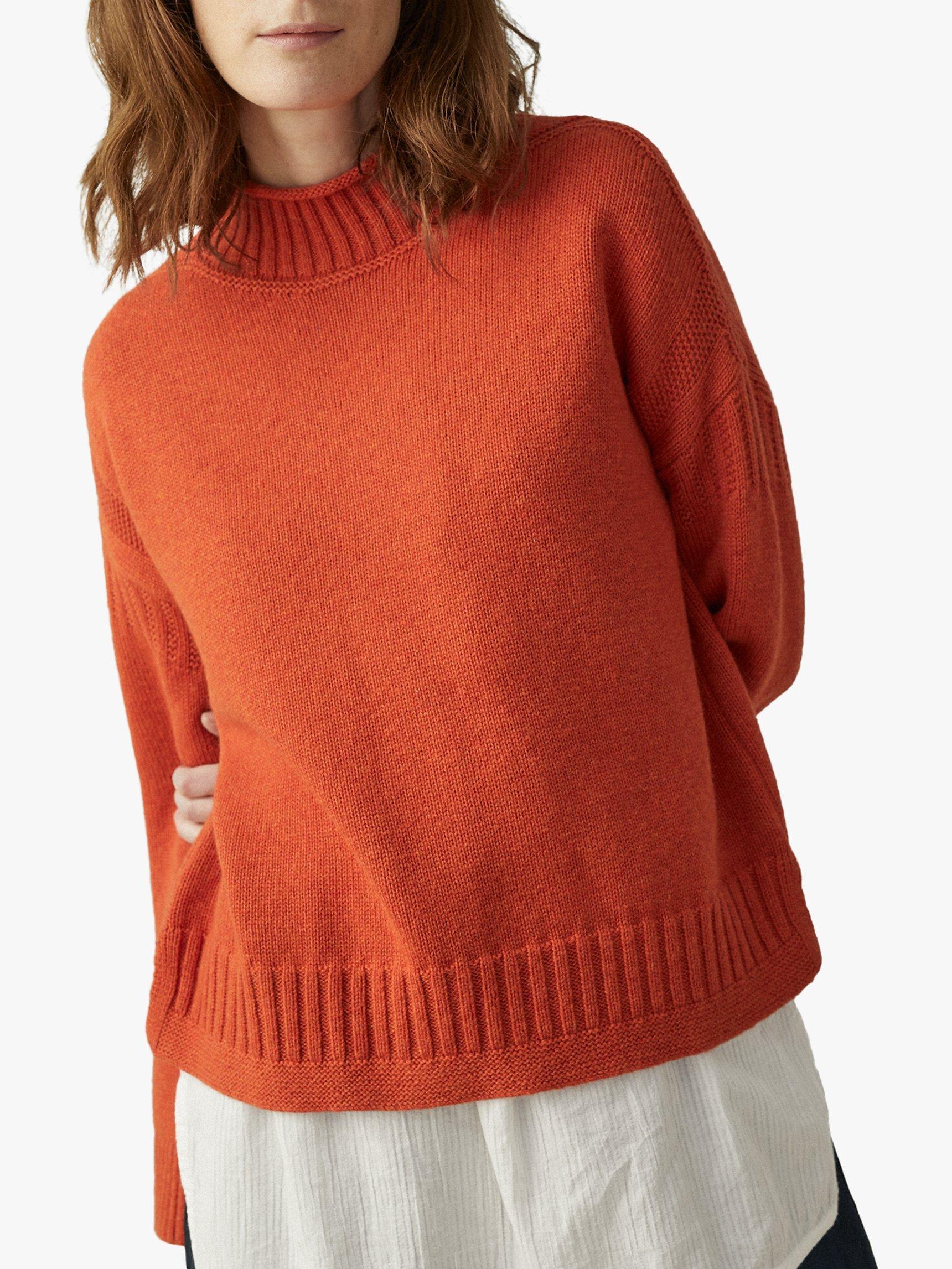 Toast Mariner Wool-Cotton Jumper, Helenium Orange