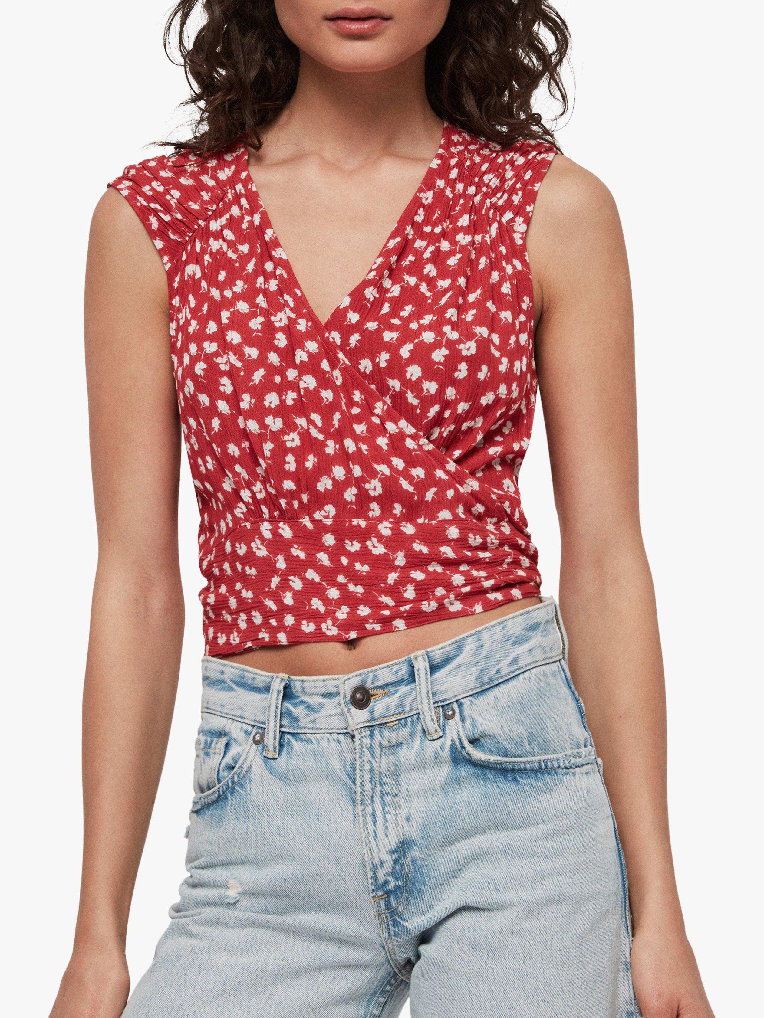 AllSaints Krystal Scatter Top, Red