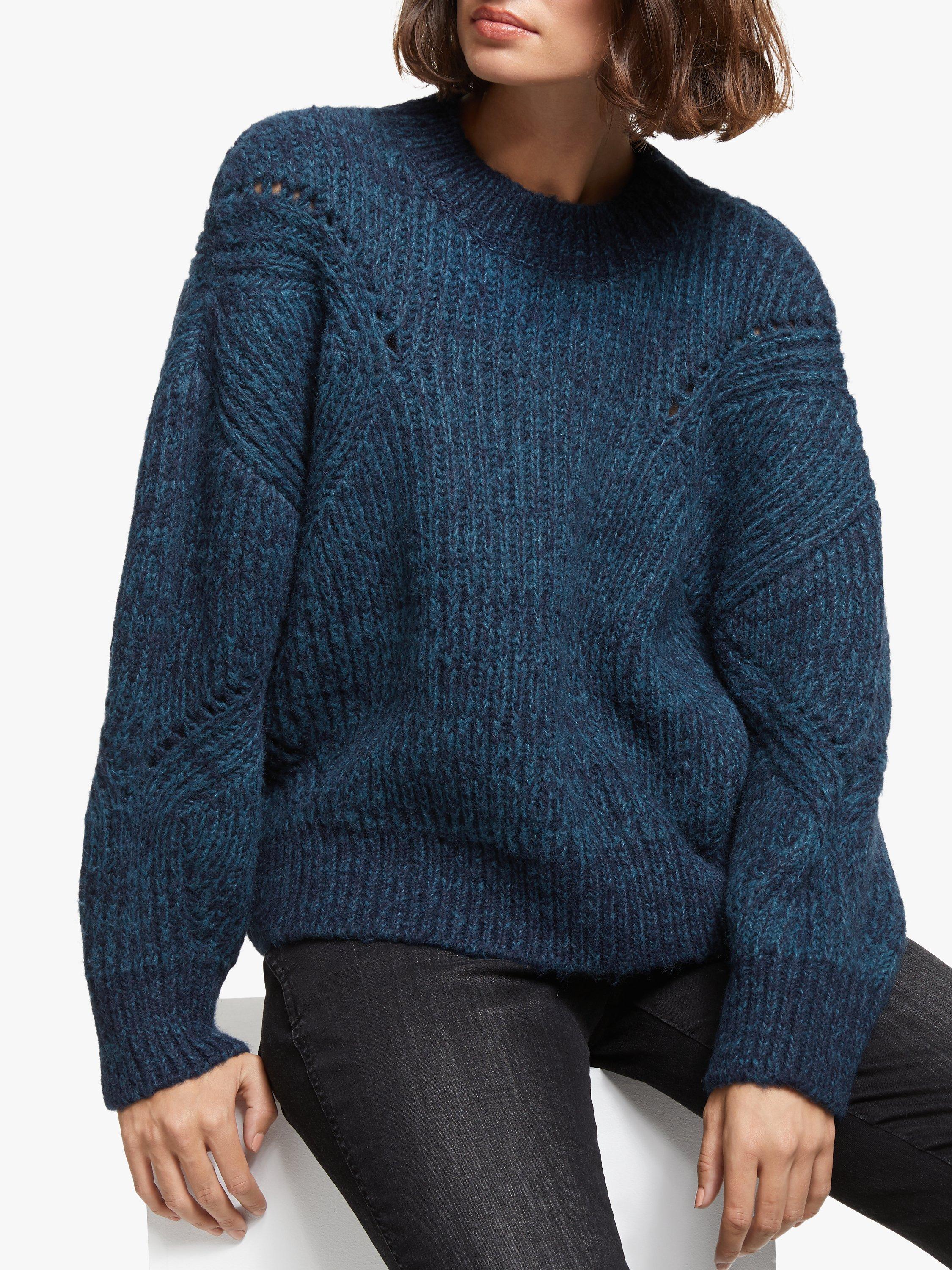 AND/OR Annabel Textured Knit Jumper, Blue