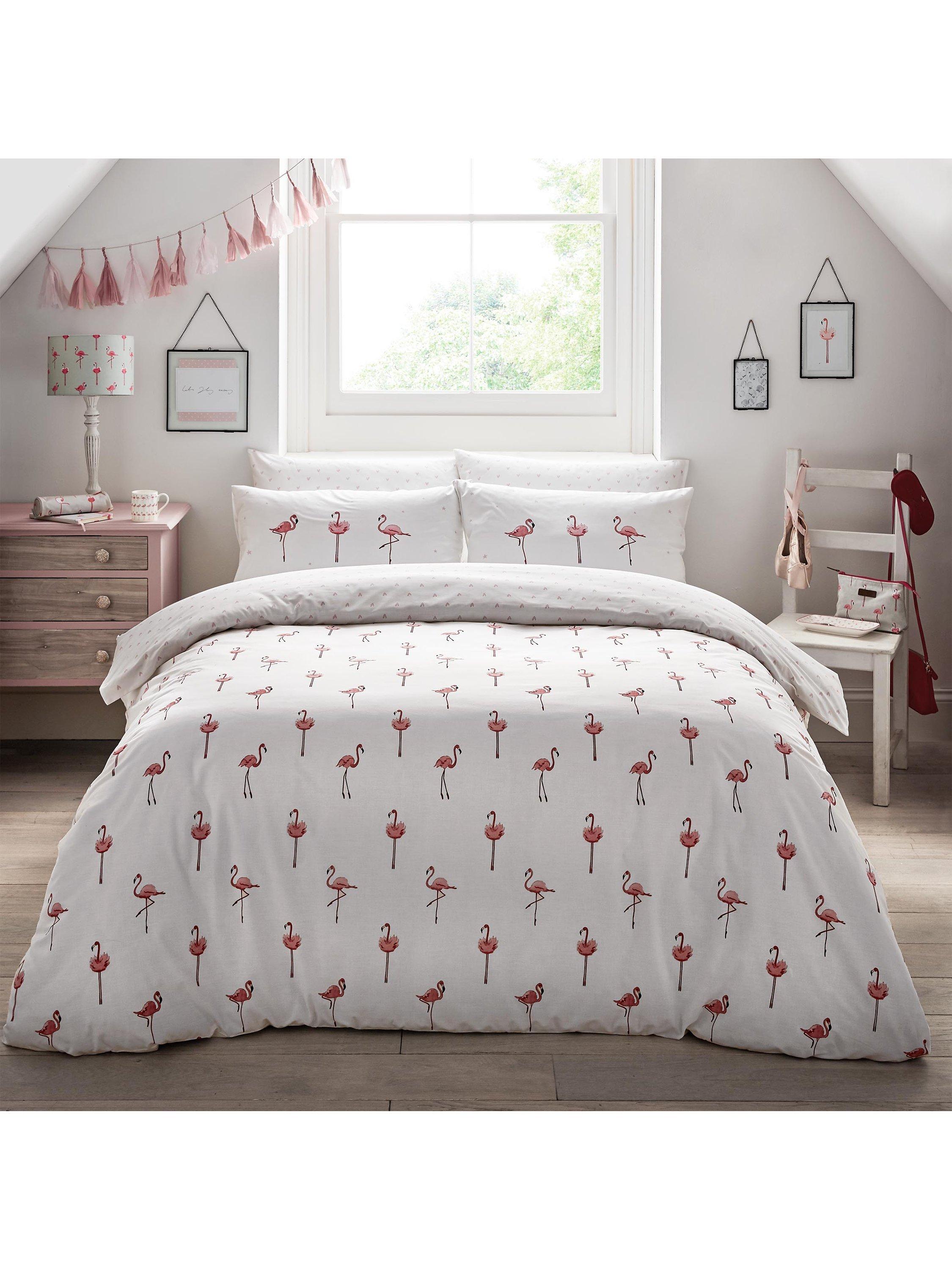 Sophie Allport Flamingo Duvet Cover Set, White/Pink