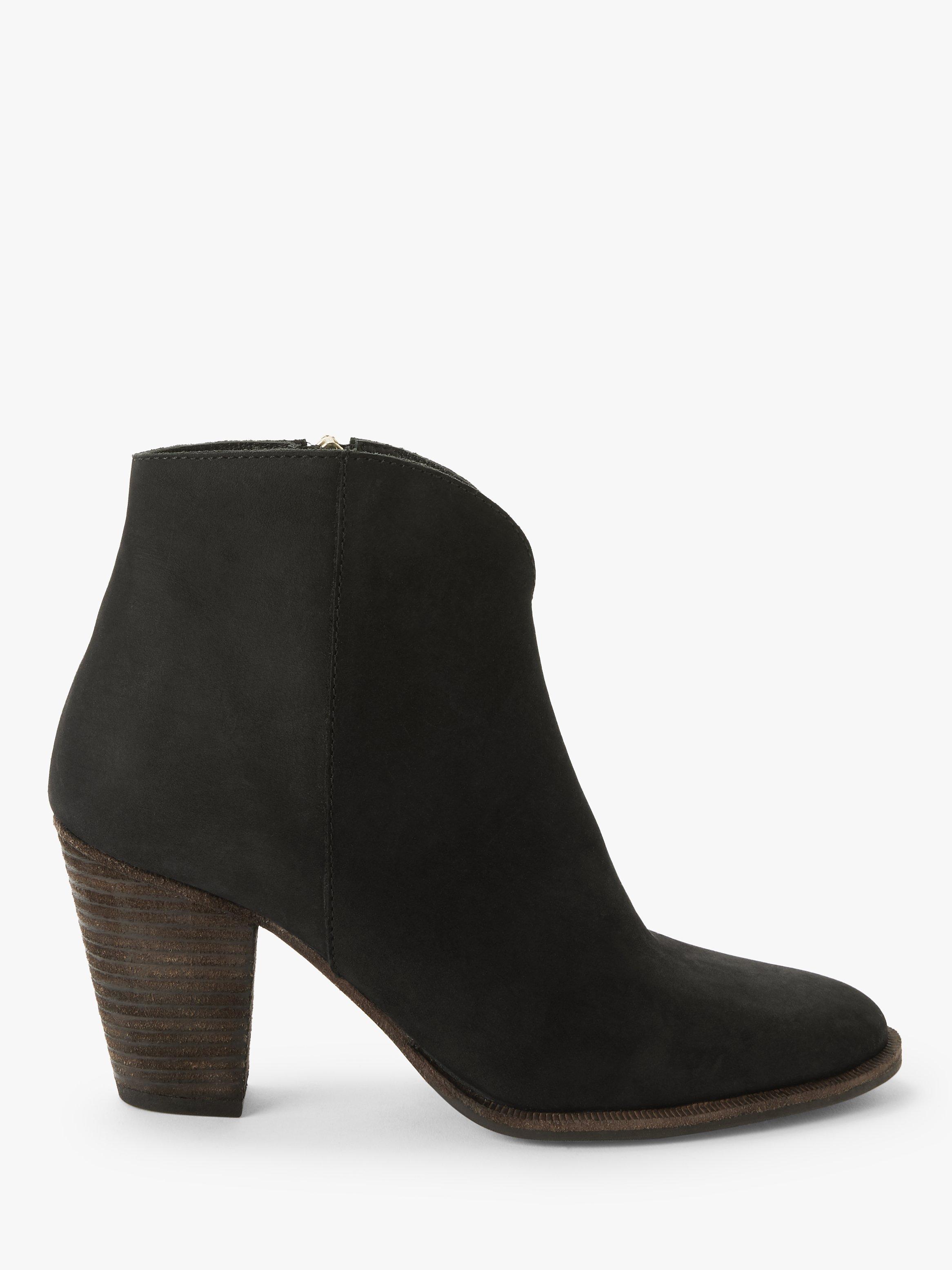 John Lewis Poet Suede Western Boots, Black