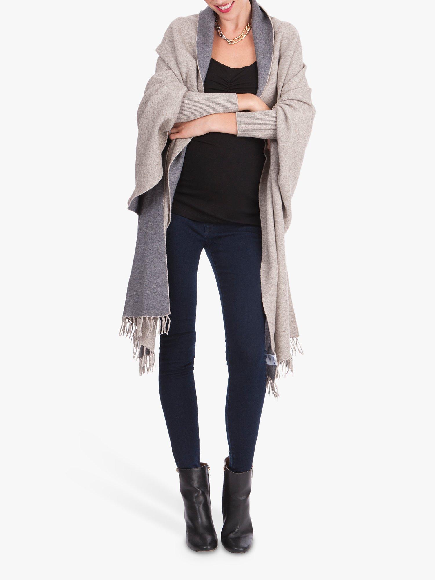 Seraphine Rudy Reversible Shawl, Grey/Sand