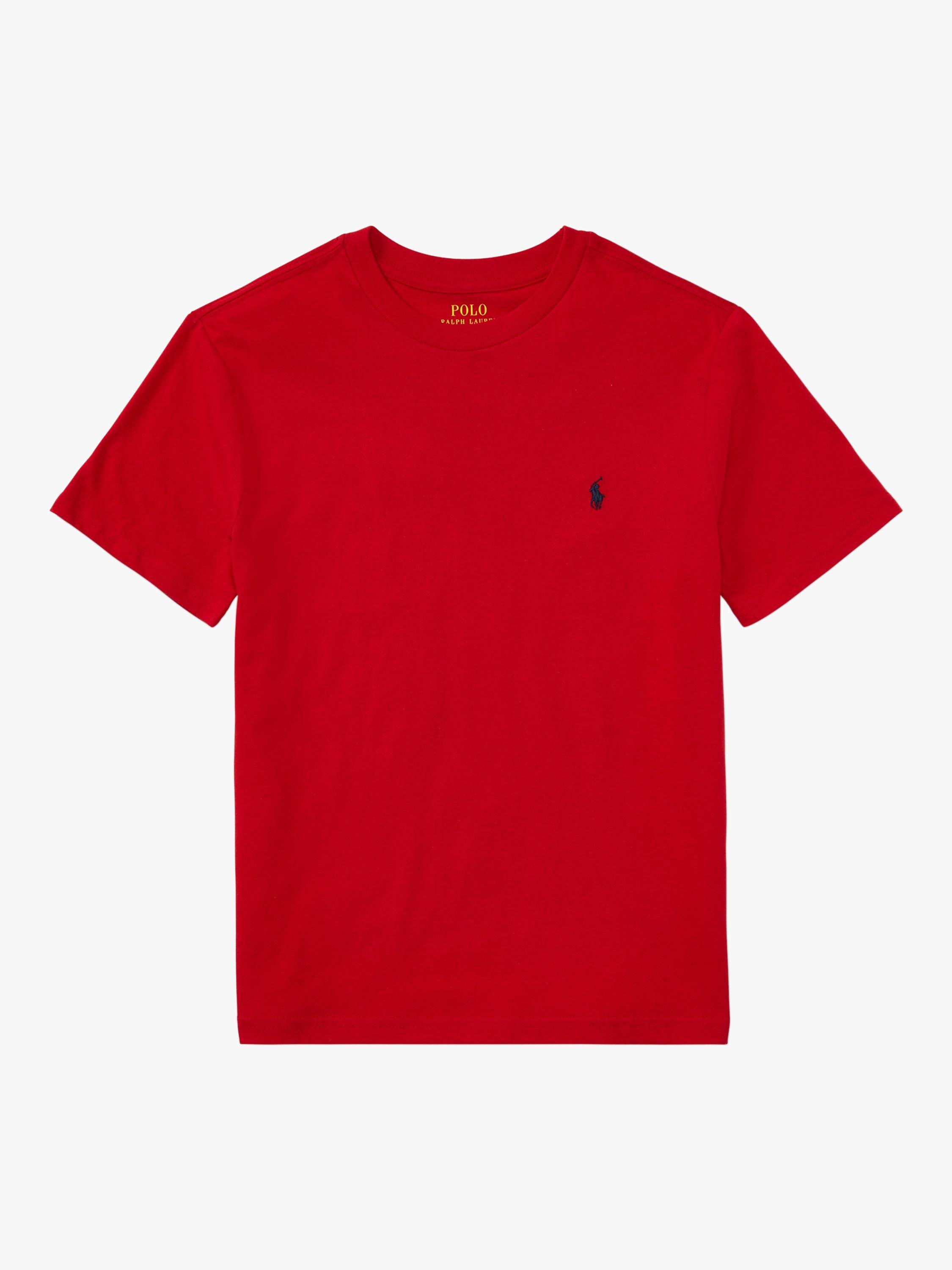 Product image 1 of 2, which shows Ralph Lauren Kids' Logo T-Shirt, Red, 6 years