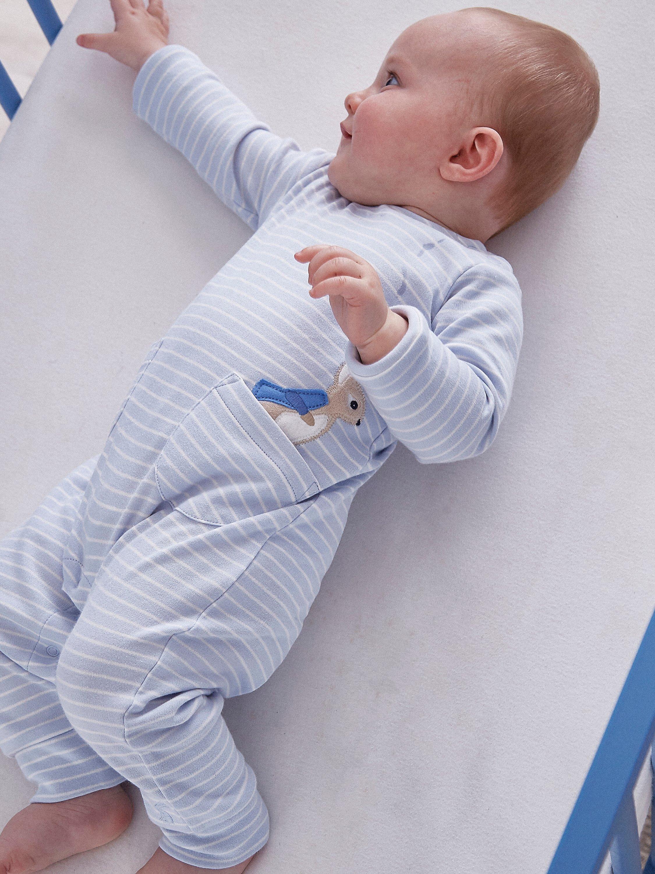 Baby Joule Gracie Peter Rabbit Babygrow, Light Blue
