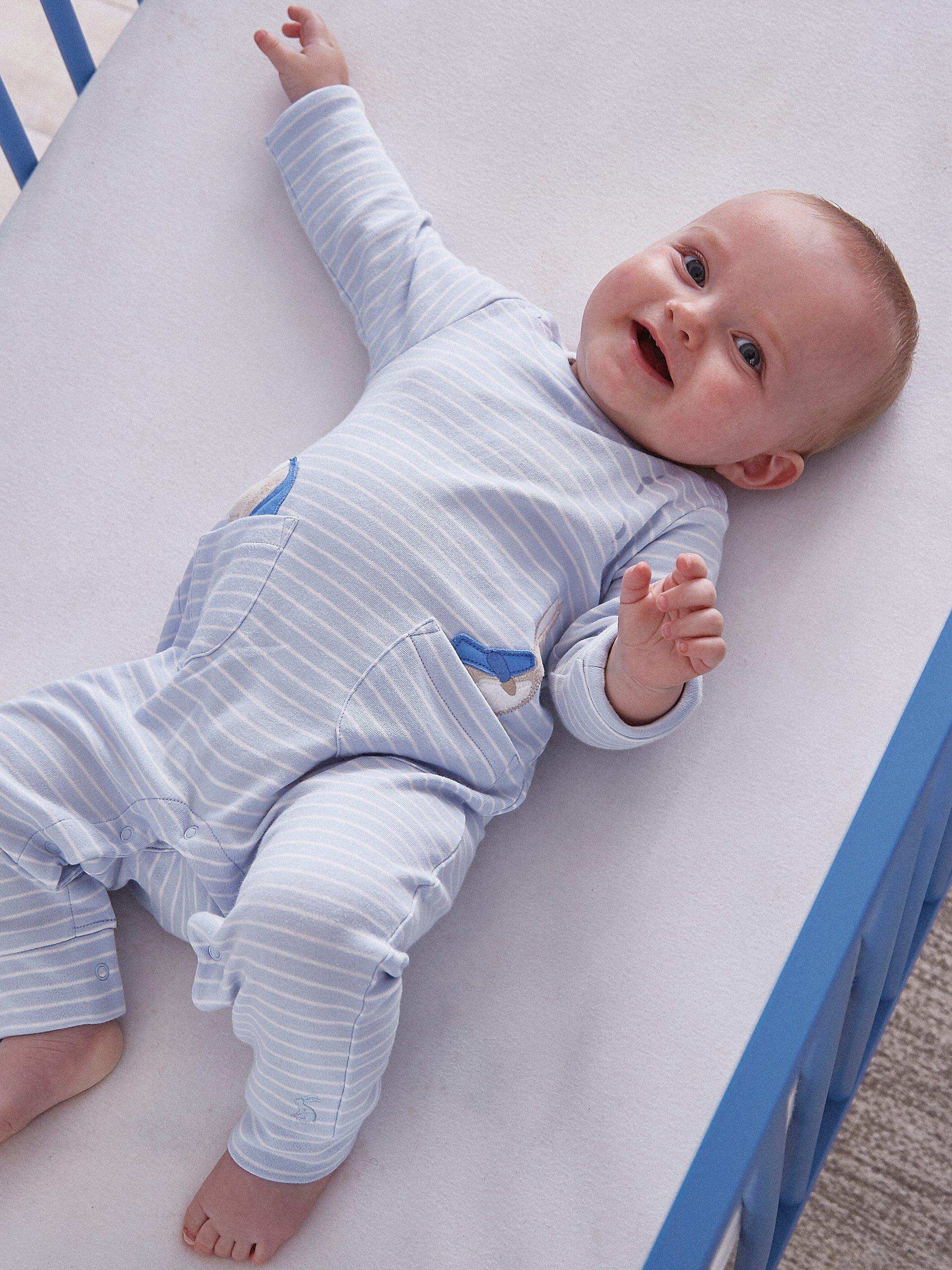 Baby Joule Gracie Peter Rabbit Babygrow, Light Blue