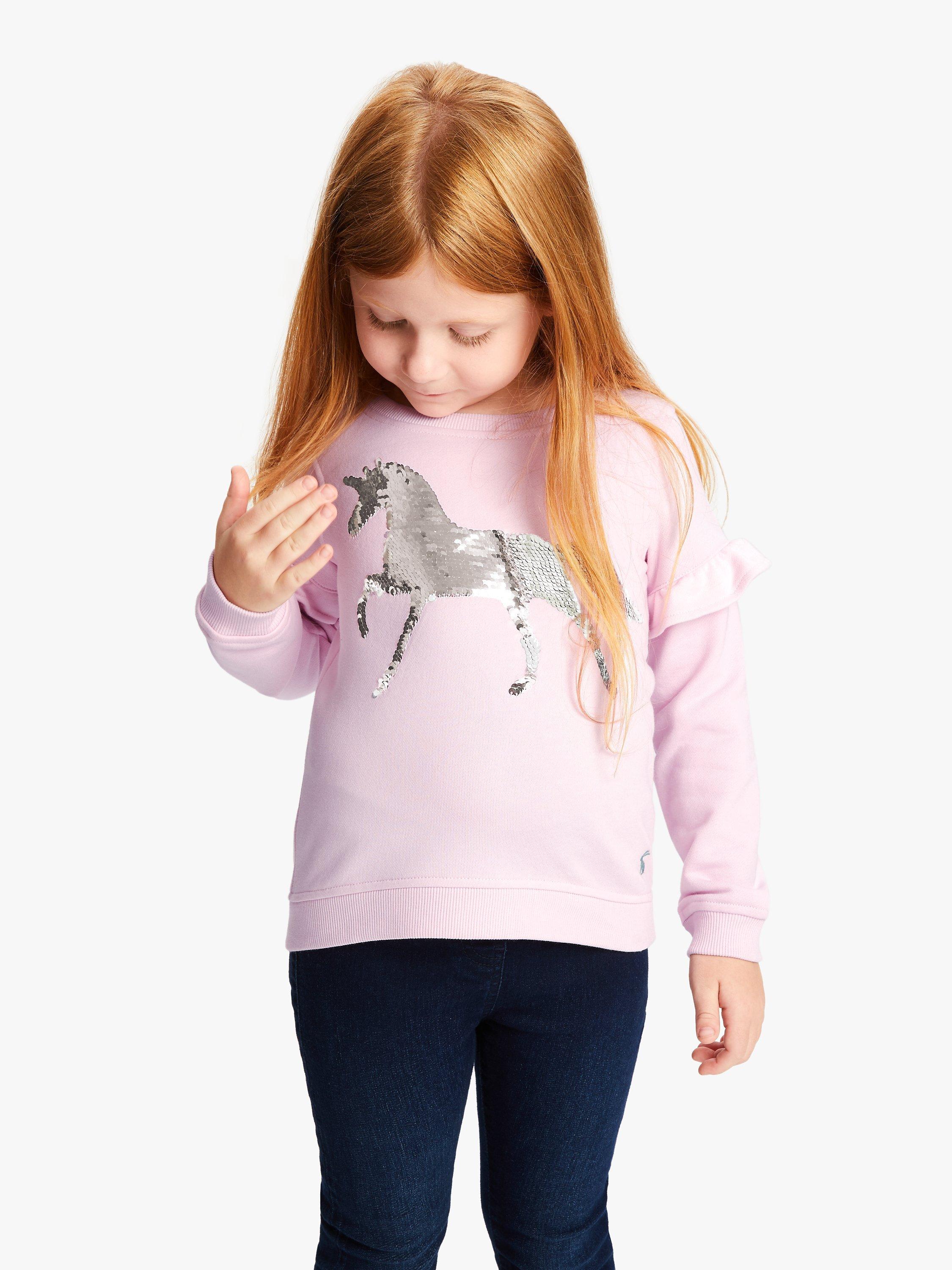Little Joule Girls' Tiana Unicorn Sweatshirt, Light Pink