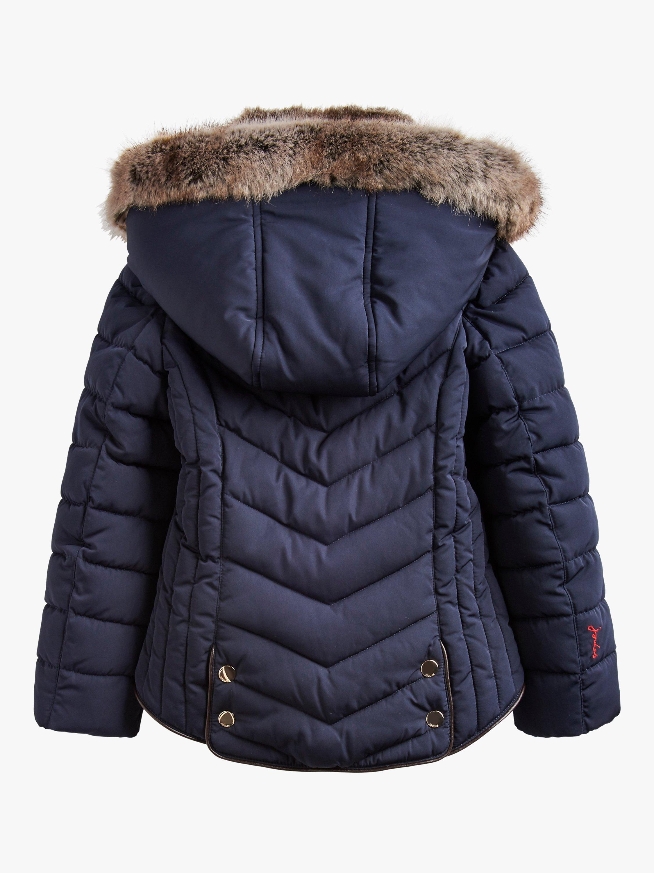 Little Joule Girls Quilted Coat Navy