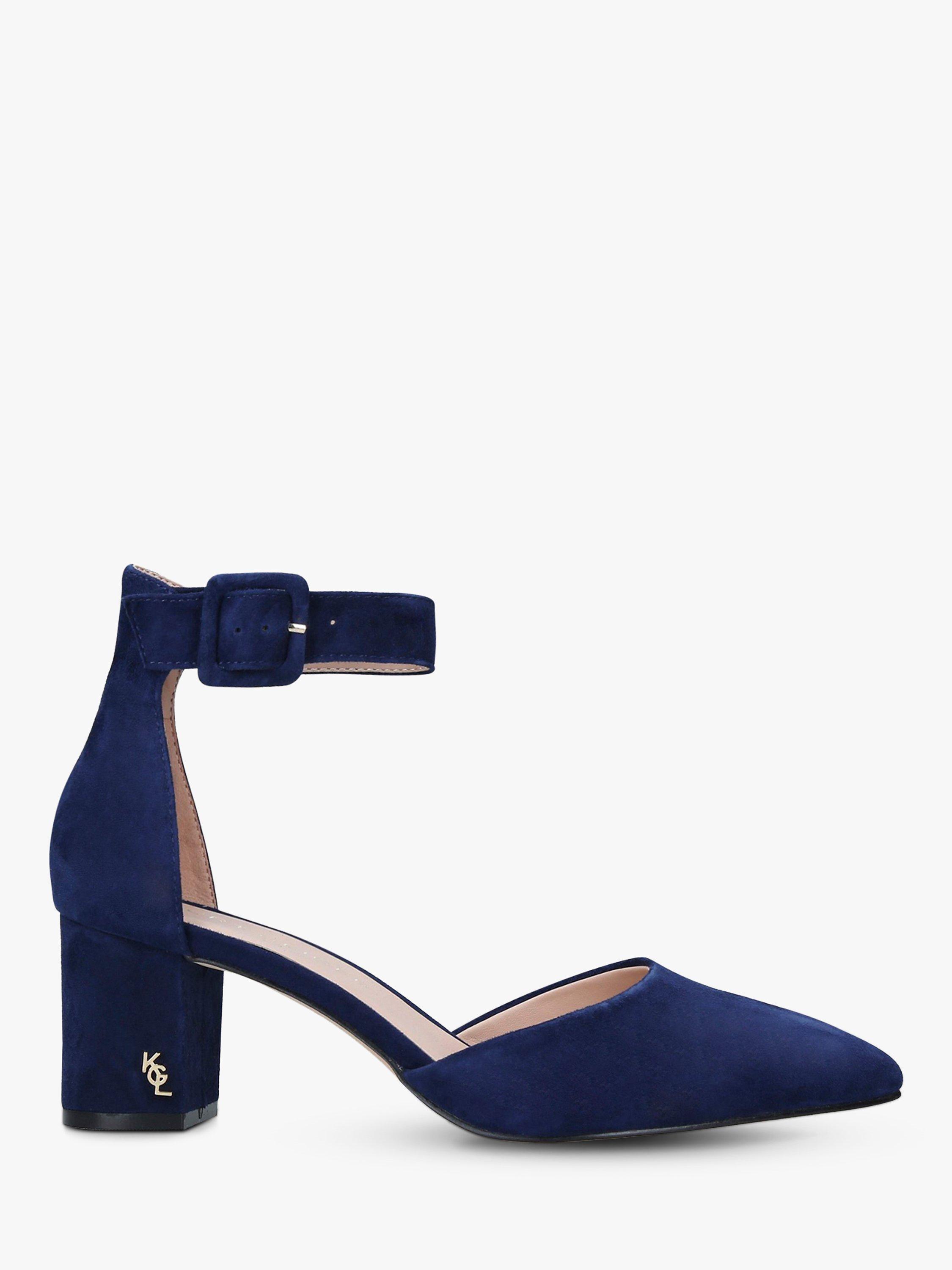 Kurt Geiger London Burlington Block Heel Court Shoes, Navy Blue