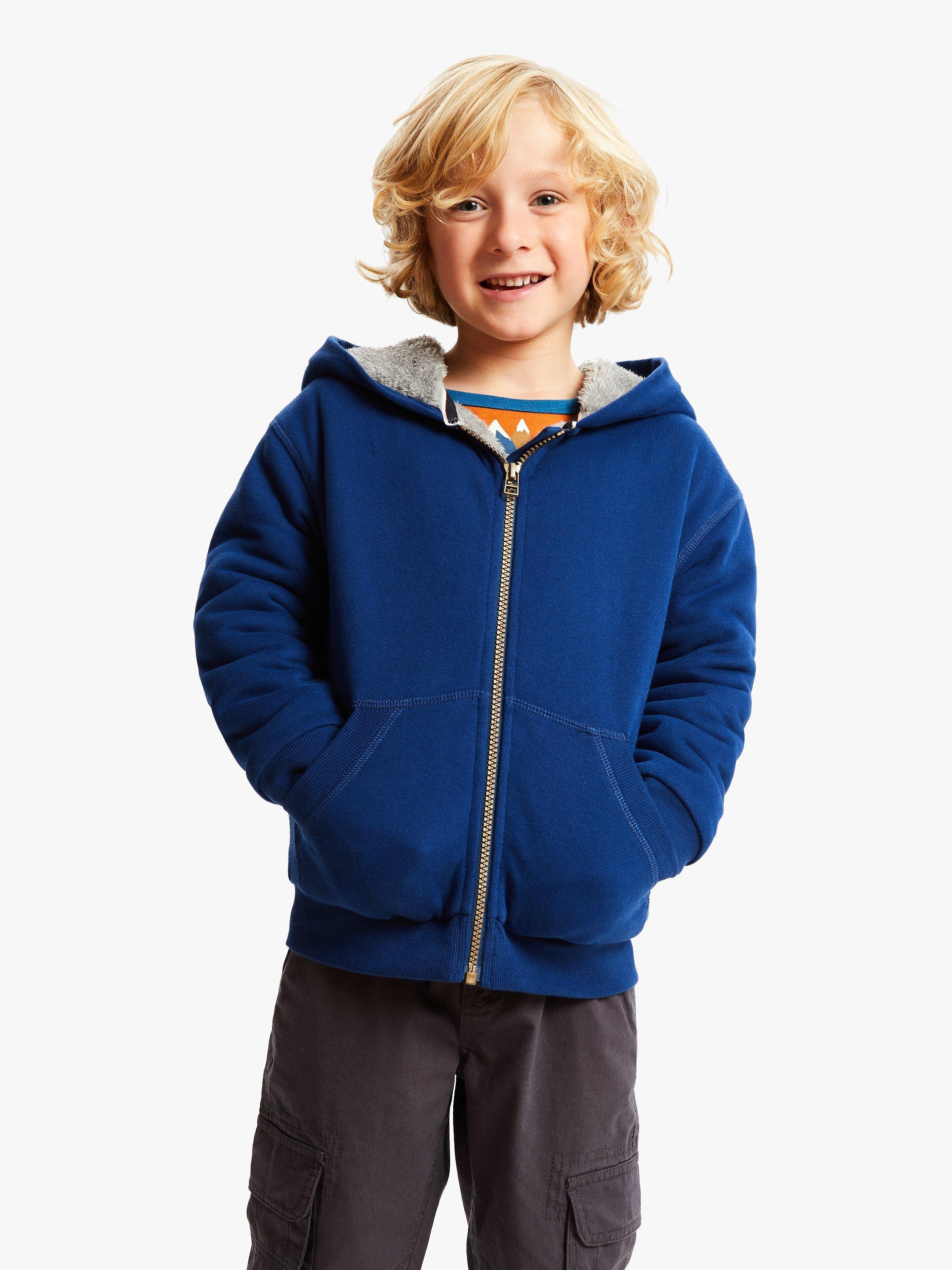 John Lewis Partners Boys Borg Lined Hoodie