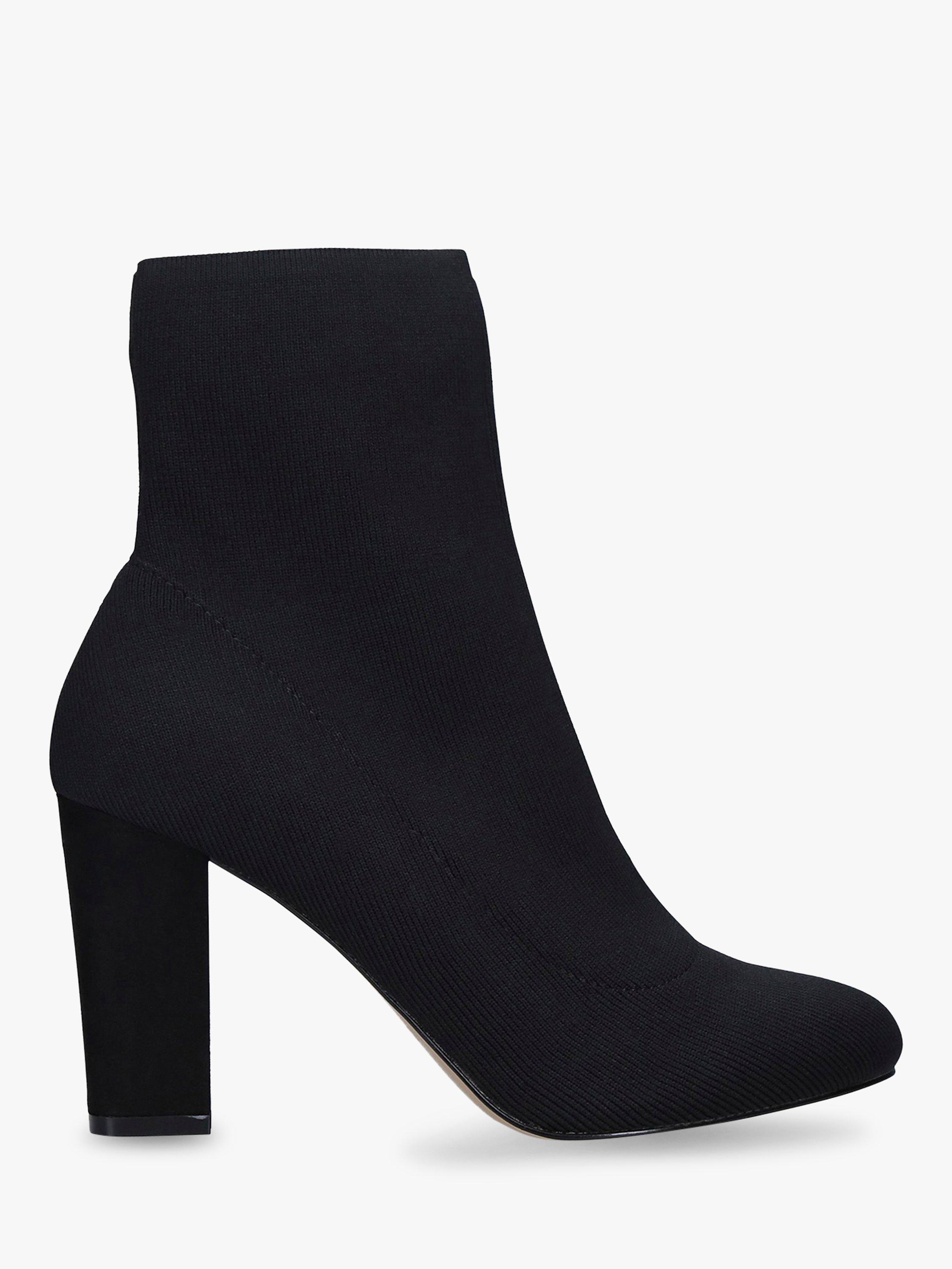 Carvela Travel Block Heel Sock Ankle Boots, Black