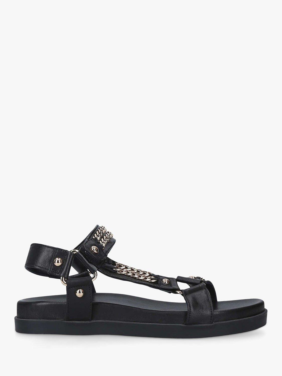 Carvela Kostello Chain Leather Sandals, Black