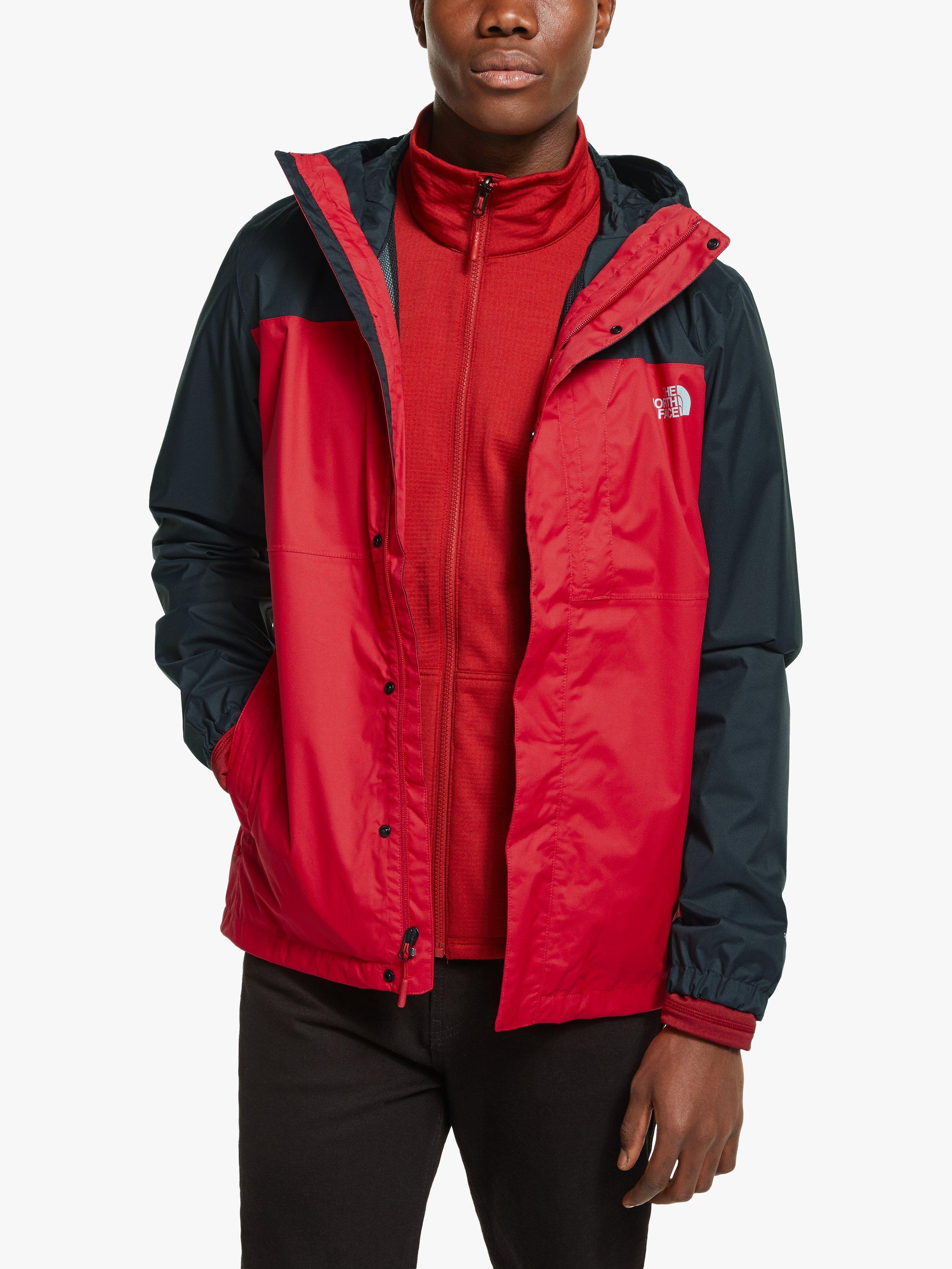 North face red waterproof jacket best sale