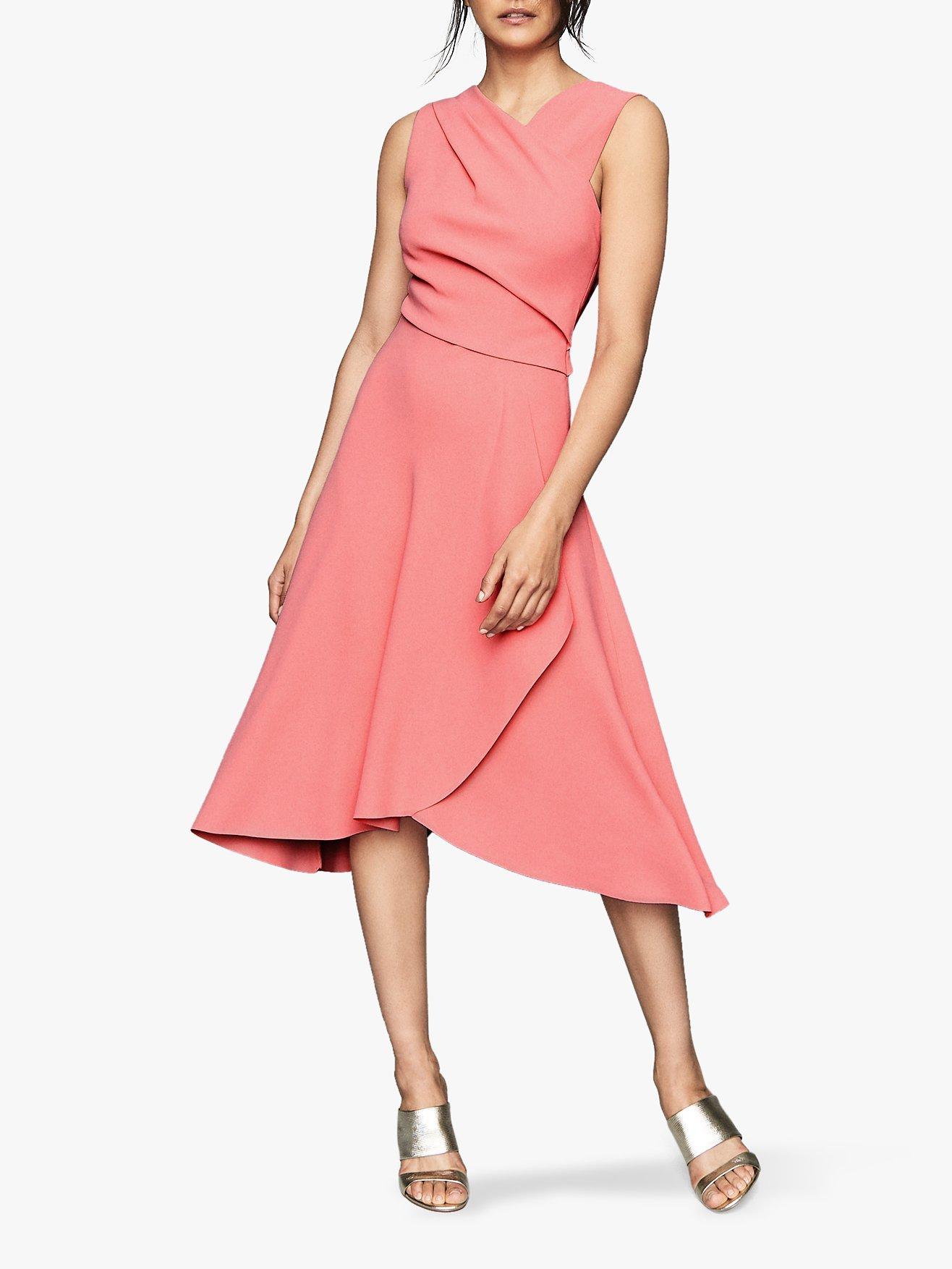 Reiss Marling Wrap Dress Pink