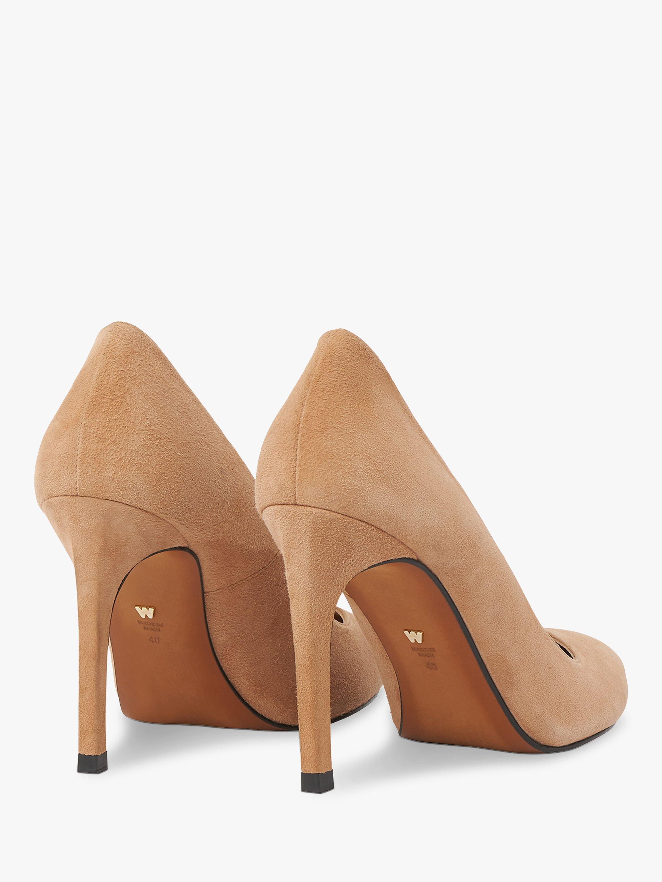 Product image 3 of 4, which shows Whistles Cornel Suede Stiletto Heel Court Shoes, Nude, 3