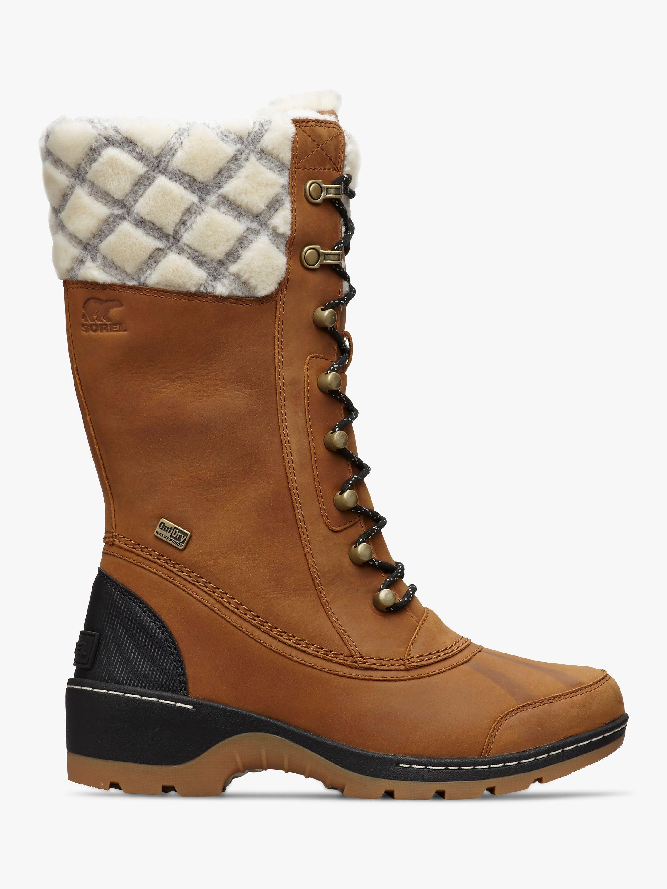 Sorel Whistler Tall 2 Lace Up Snow Boots Camel Brown