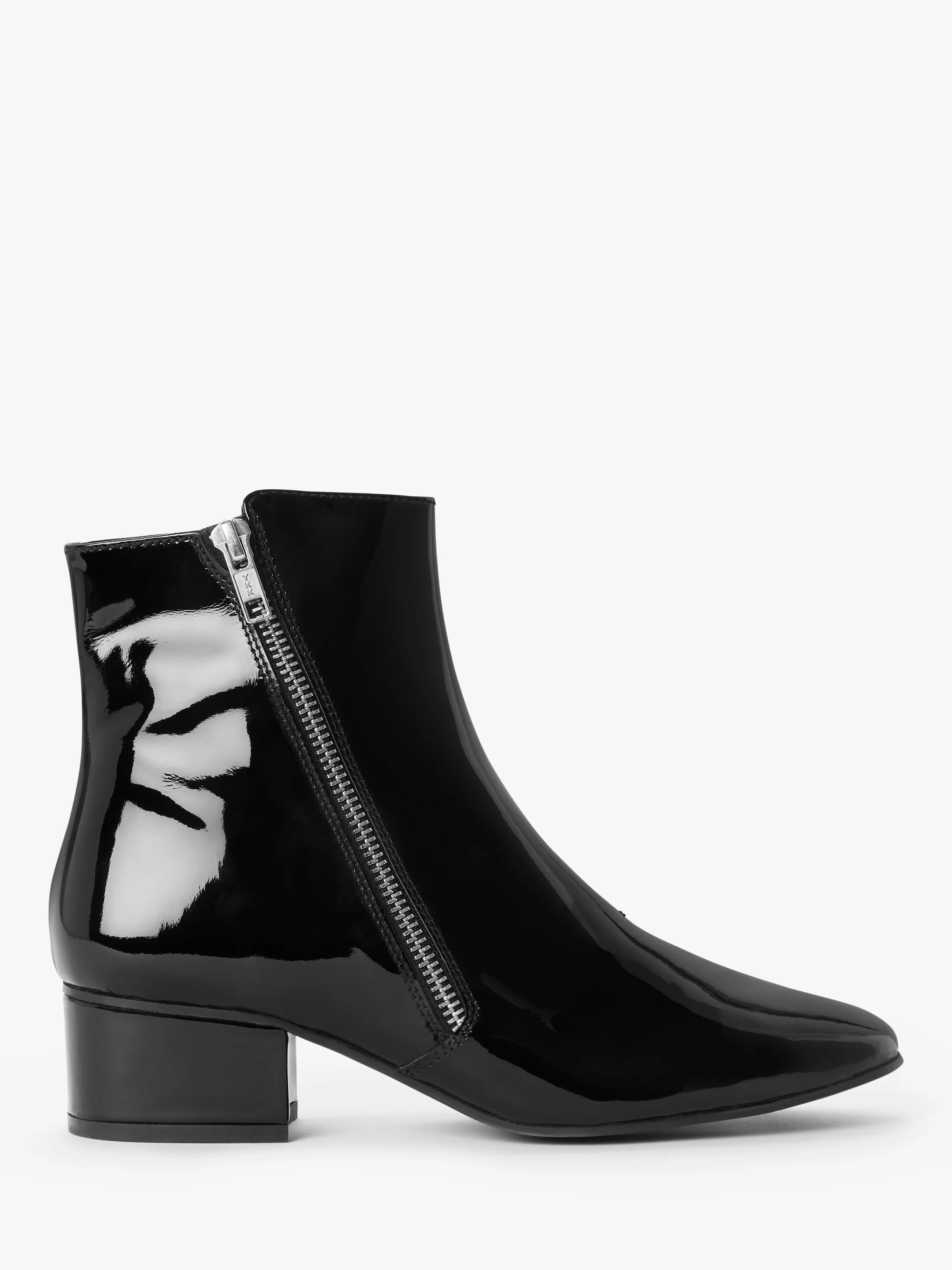 Kin Pepper Patent Leather Ankle Boots Black