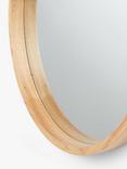 John Lewis Scandi Round Oak Wood Wall Mirror, Natural