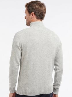 Barbour Essential Lambswool Half Zip Jumper - view 2, Light Grey Marl