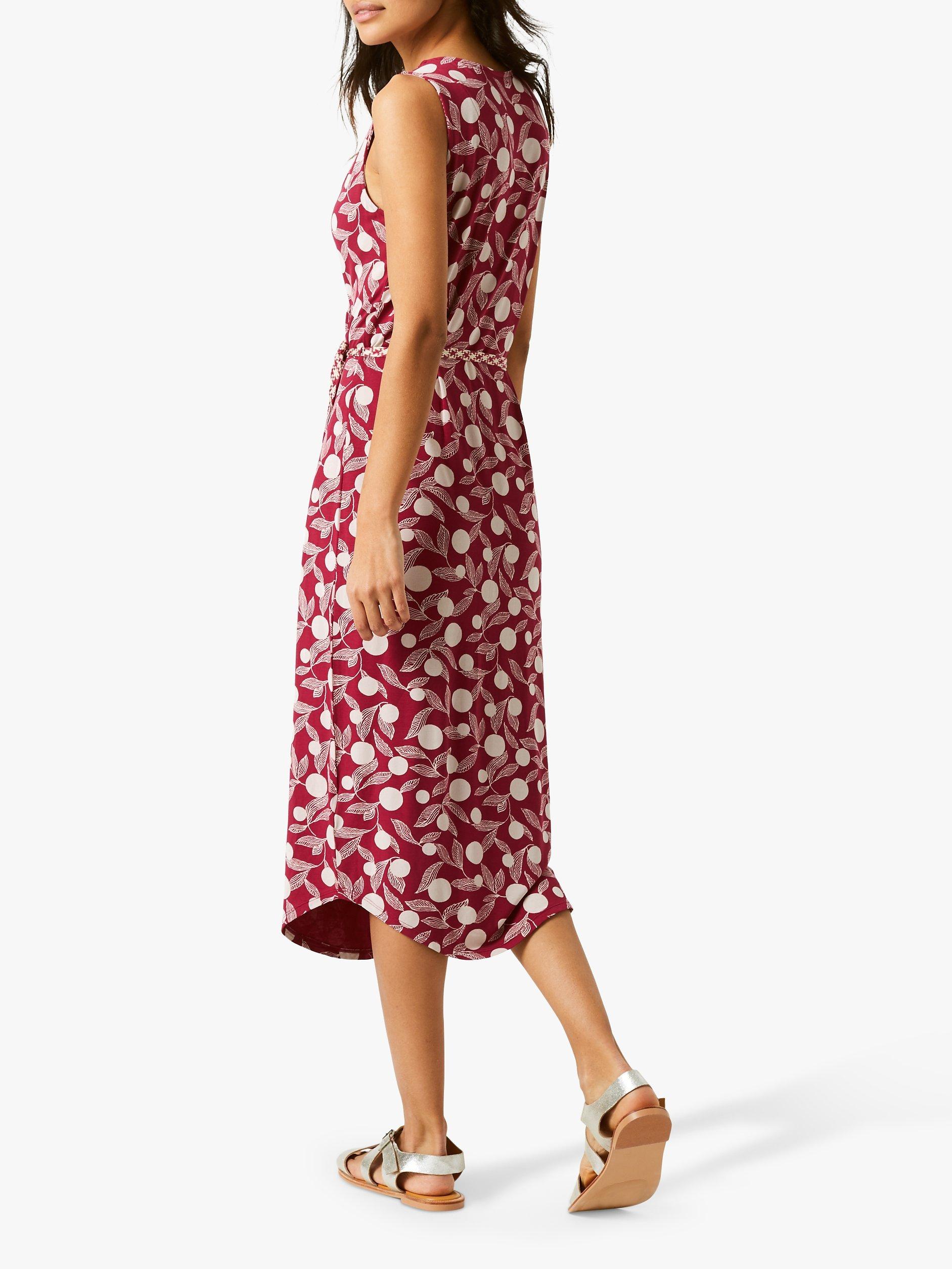 White Stuff Avery Spotted Botanical Wrap Dress Pink