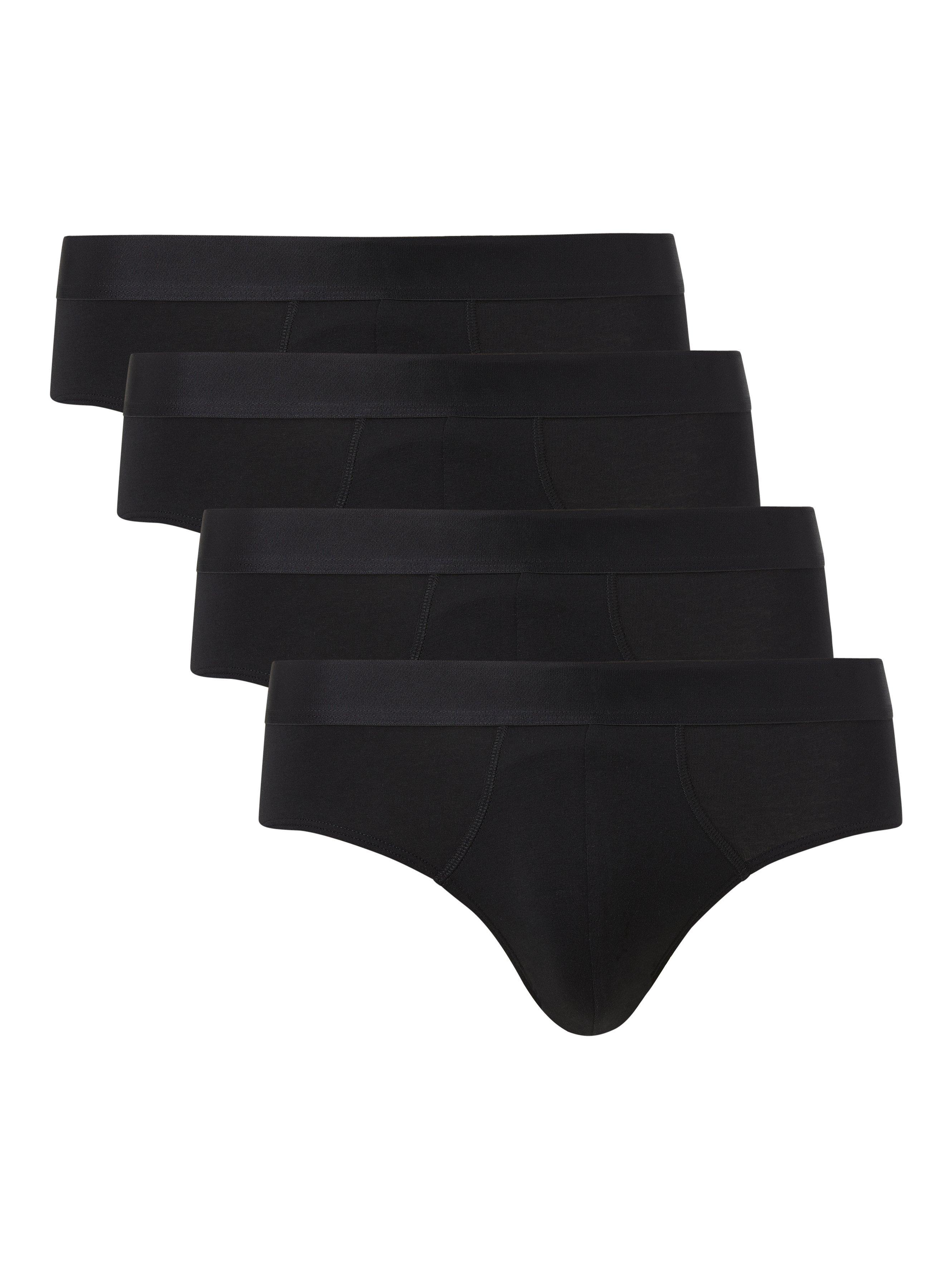 Product image 1 of 5, which shows John Lewis Organic Cotton Briefs, Pack of 4, Black, S