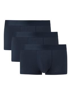 John Lewis Organic Cotton Hipster Trunks, Pack of 3, Navy, Navy