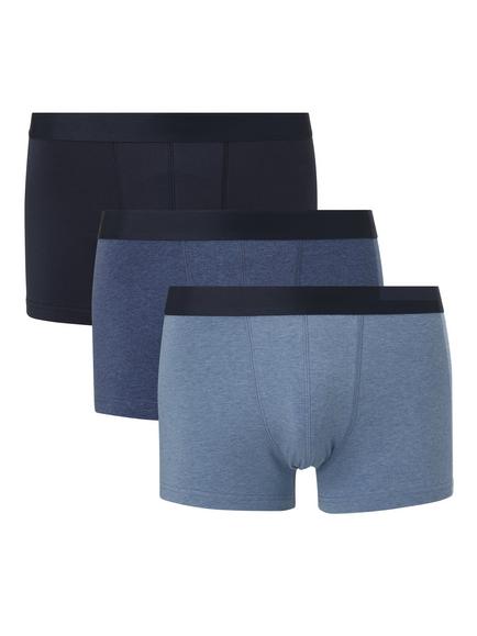 John Lewis Organic Cotton Trunks, Pack of 3, Blue/Multi, Blue/Multi