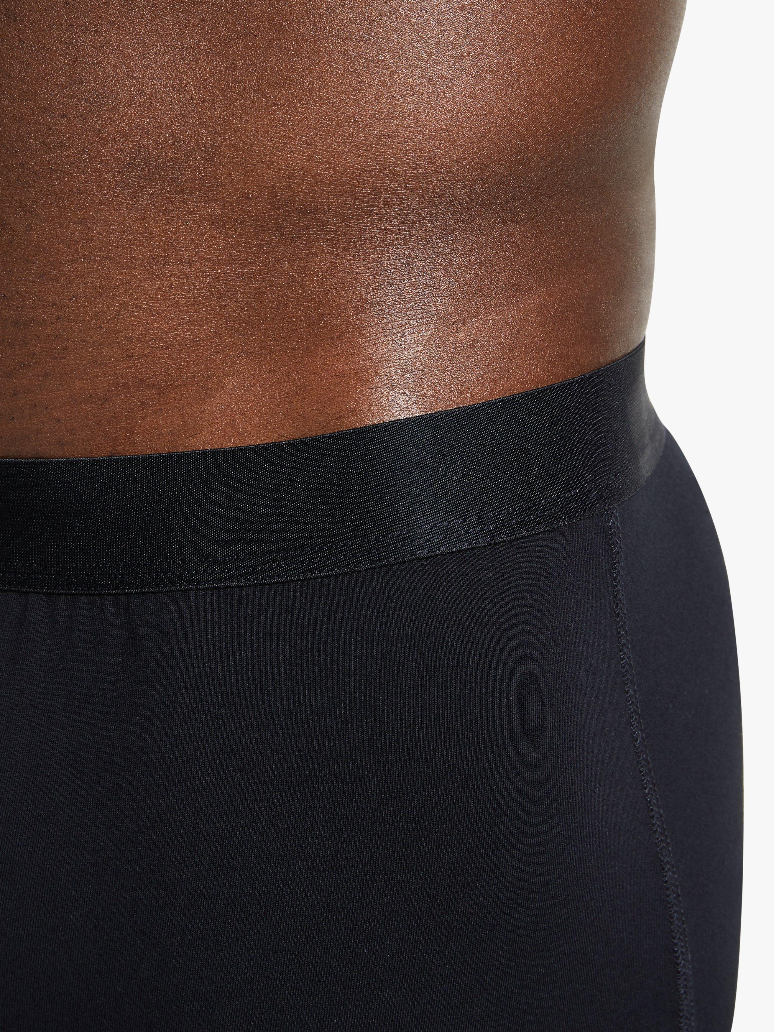 Product image 4 of 5, which shows John Lewis Organic Cotton Button Fly Trunks, Pack of 3, Black, S