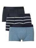 John Lewis Organic Cotton Jersey Hipster Trunks, Pack of 3, Blue