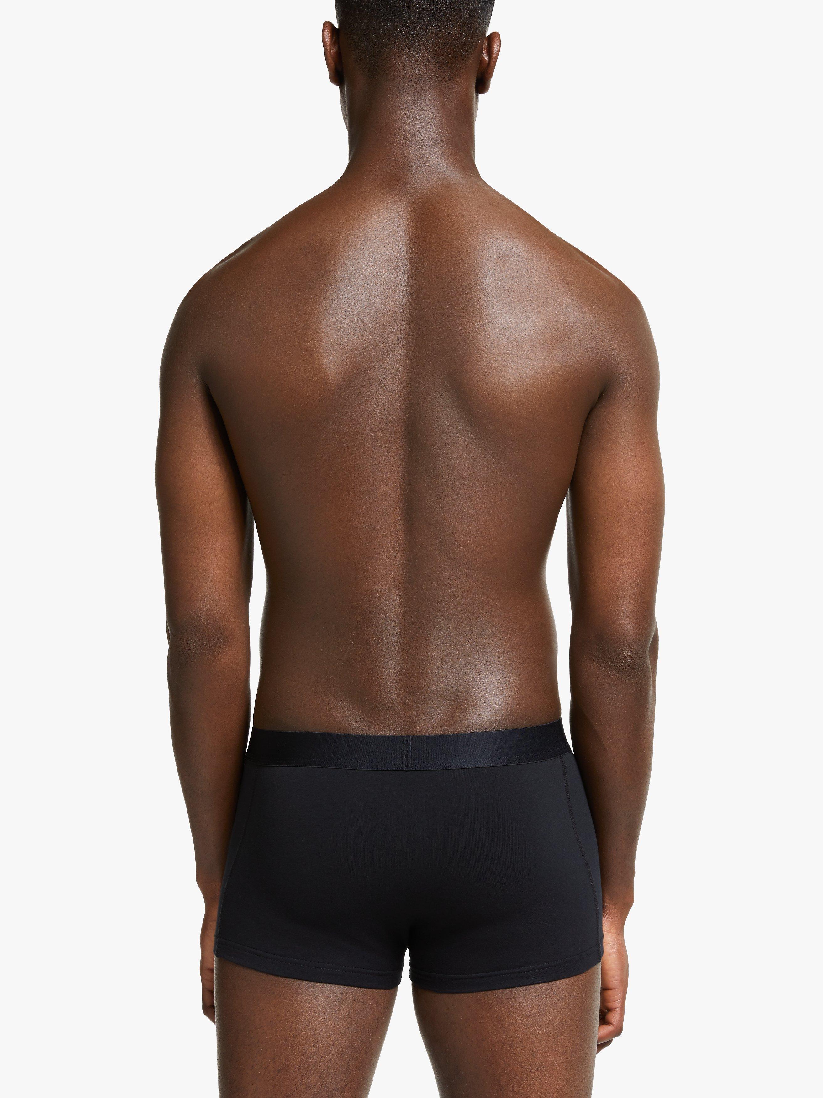 Product image 3 of 5, which shows John Lewis Organic Cotton Hipster Trunks, Pack of 3, Black, S