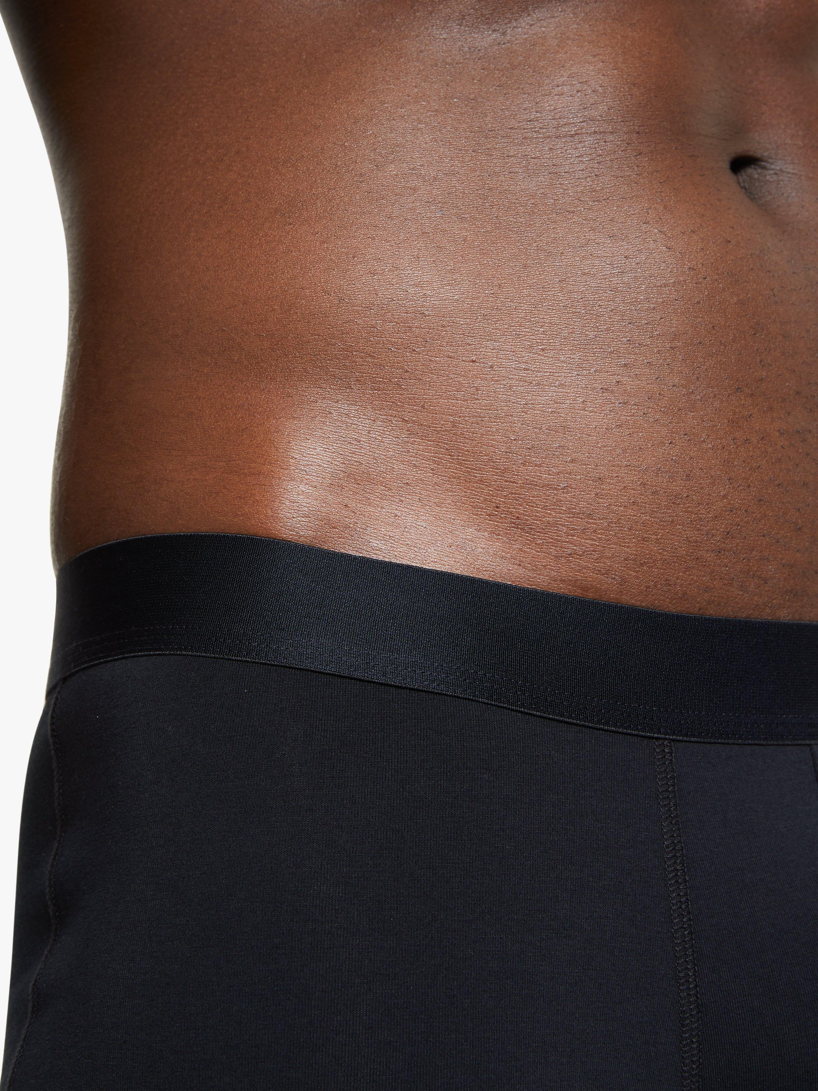 Product image 4 of 5, which shows John Lewis Organic Cotton Hipster Trunks, Pack of 3, Black, S