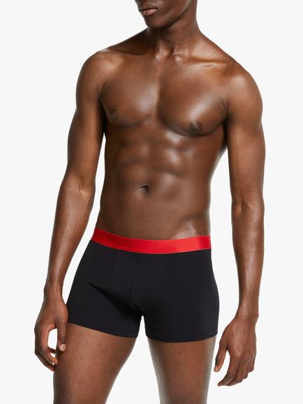 John Lewis Organic Cotton Coloured Waistband Trunks, Pack of 3, Black/Multi - view 2, Black/Multi