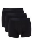 John Lewis Organic Cotton Trunks, Pack of 3, Black