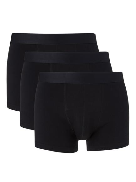 John Lewis Organic Cotton Trunks, Pack of 3, Black, Black