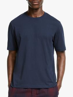 John Lewis Short Sleeve Organic Cotton Lounge Top, Navy