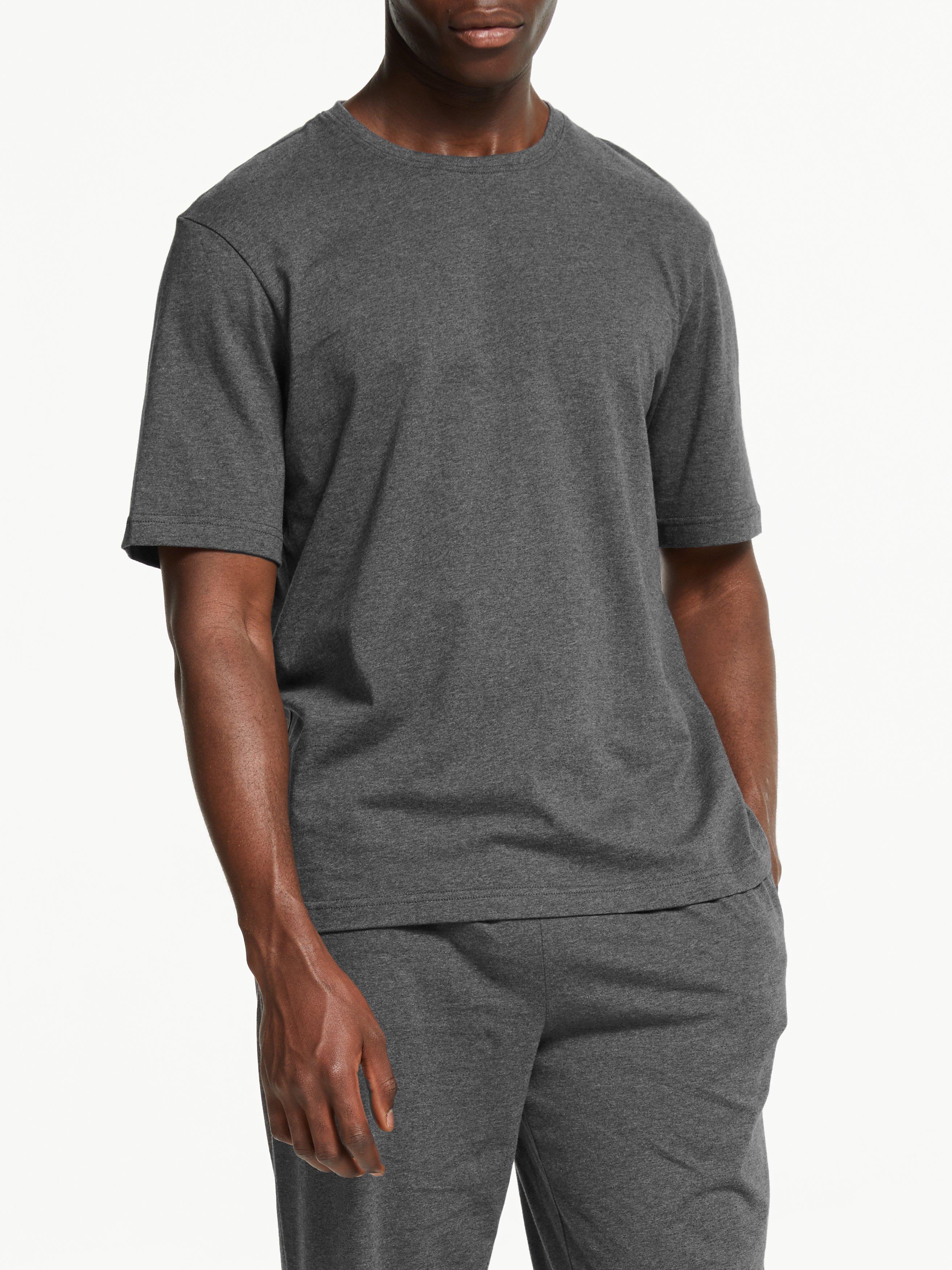 Product image 1 of 6, which shows John Lewis Short Sleeve Organic Cotton Lounge Top, Grey, S