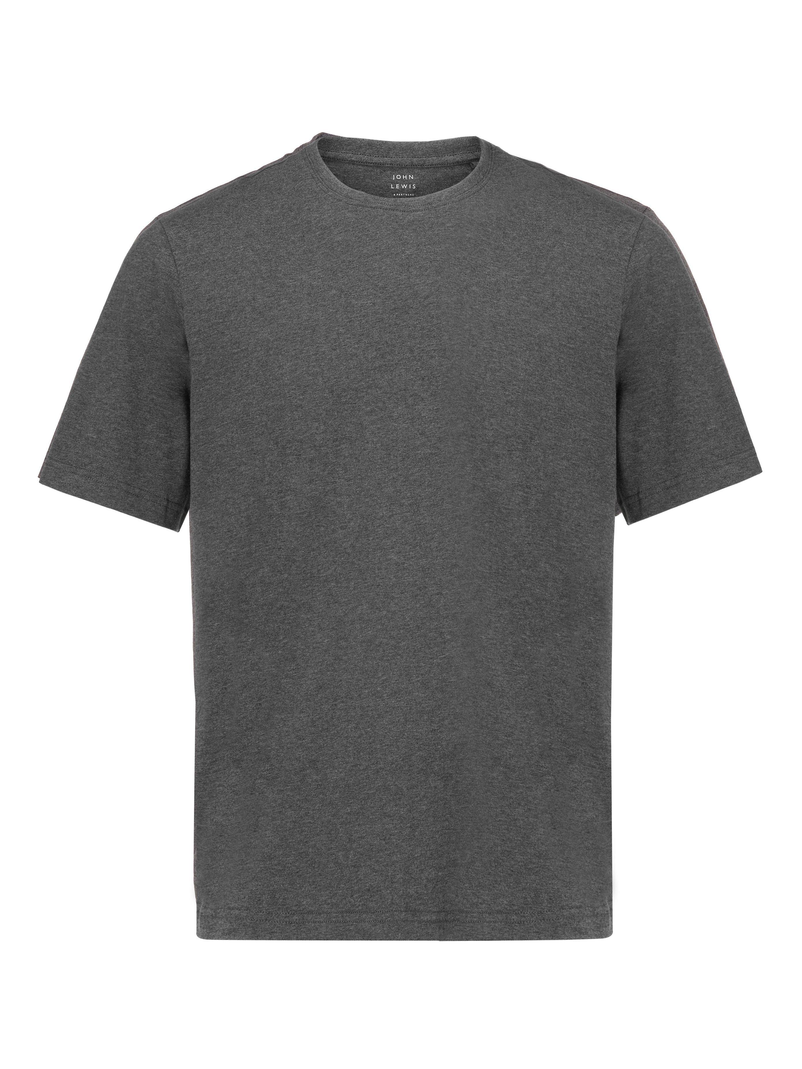 Product image 4 of 6, which shows John Lewis Short Sleeve Organic Cotton Lounge Top, Grey, S