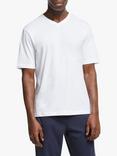 John Lewis Short Sleeve V-Neck Organic Cotton Jersey Lounge Top, White