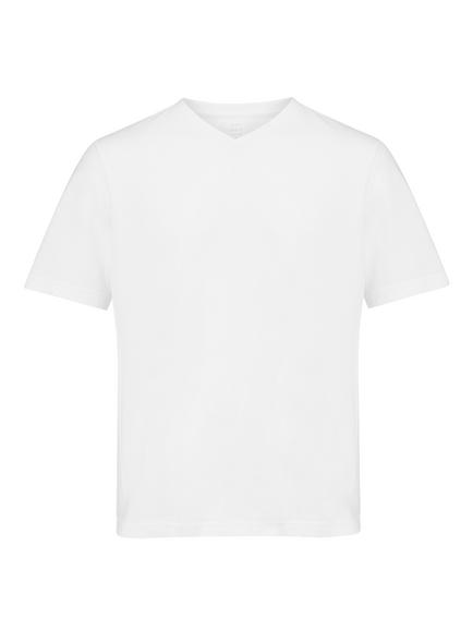 John Lewis Short Sleeve V-Neck Organic Cotton Jersey Lounge Top, White, White