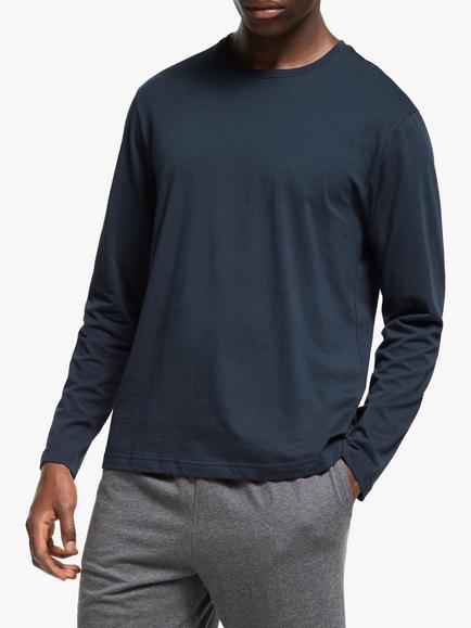 John Lewis Organic Cotton Lounge T-Shirt, Navy