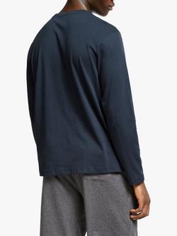 John Lewis Organic Cotton Lounge T-Shirt - view 2, Navy