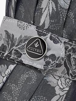 Fulton Jacquard Floral Print Telescopic Umbrella, Silver - view 2, Silver