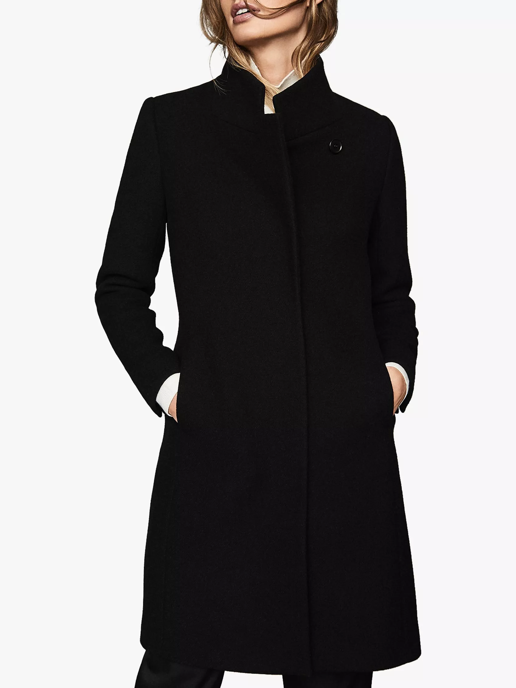 Reiss maya coat black on sale